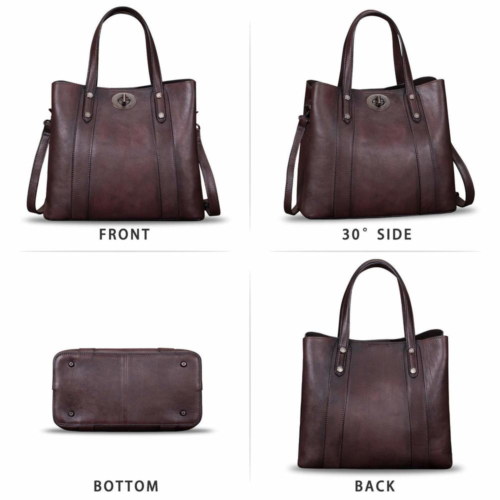 Genuine Leather Handbags Satchel Purses Vintage Handmade Shoulder XD - Picture 4 of 7